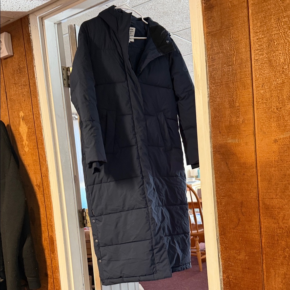Frank & Oak Navy Long Puffer Coat